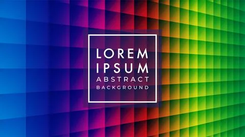 Vector illustration of tiled multicolor square pattern. Vibrant rainbow col.. Illustrazione stock