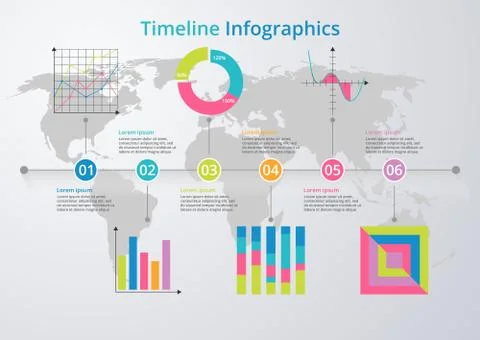Vector illustration Timeline. flat design Illustrazione stock