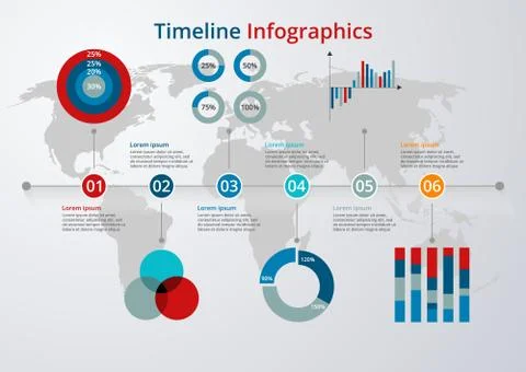Vector illustration Timeline. flat design Illustrazione stock