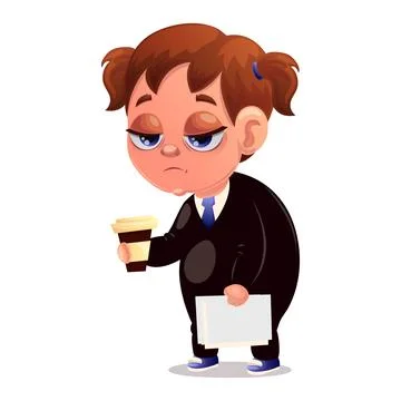 Vector illustration of a tired worker. Worker, office, fatigue, exhaustion, sche イラスト素材