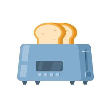 Vector illustration of a toaster with bread slices Illustrazione stock