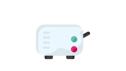Vector illustration of a toaster icon, featuring a simple design with two s.. Stock Footage 332457579