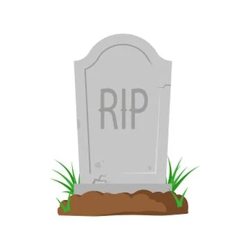Vector illustration of tombstone. Flat design. Isolated. Stock Illustration