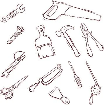 Vector illustration of a Tool icon series set Illustrazione stock