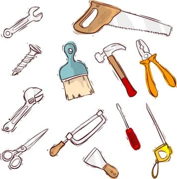 Vector illustration of a Tool icon series set Stock Illustration