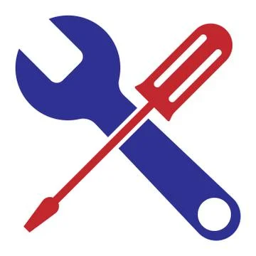 Vector illustration of tools with a screwdriver and a wrench. Logo tools. Ico Stock Illustration