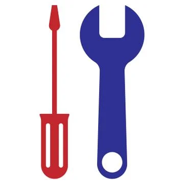 Vector illustration of tools with a screwdriver and a wrench. Logo tools. Ico Stock Illustration