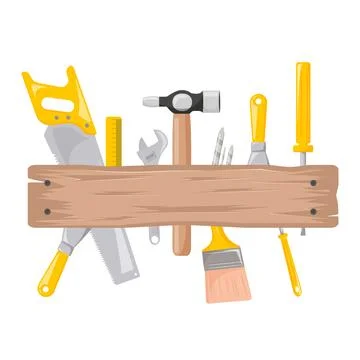 Vector illustration of tools. A set of working tools in storage. International l Stock Illustration