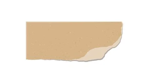 Vector illustration of torn rectangular kraft paper shape on isolated background 스톡 일러스트