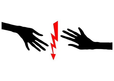 Vector illustration of a touch danger sign Stock Illustration