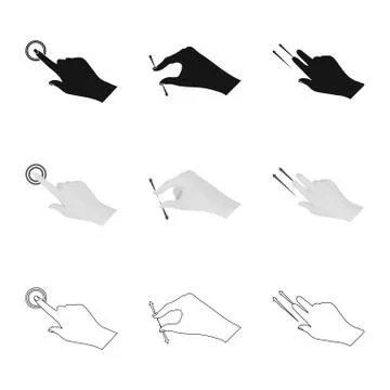 Vector illustration of touchscreen and hand icon. Collection of touchscreen and Stock Illustration
