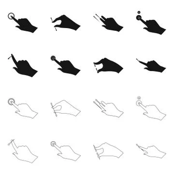Vector illustration of touchscreen and hand logo. Set of touchscreen and touch Stock Illustration