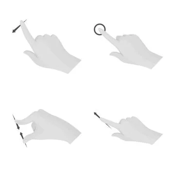 Vector illustration of touchscreen and hand logo. Collection of touchscreen and Stock Illustration