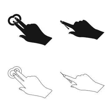Vector illustration of touchscreen and hand sign. Collection of touchscreen and Stock Illustration