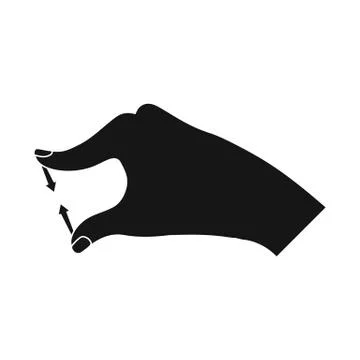 Vector illustration of touchscreen and hand symbol. Collection of touchscreen Stock Illustration