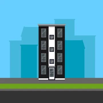 Vector illustration of townhouse in flat polygonal style Ilustración de archivo