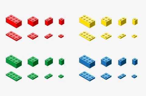 A vector illustration of toy bricks set Stock Illustration