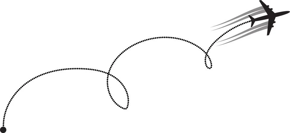 Vector illustration of track of plane Stock-Illustration