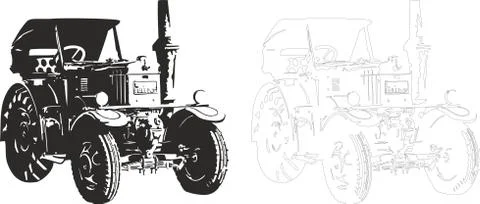 Vector illustration of an tractor. Stock Illustration