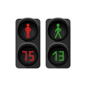 Vector illustration of a traffic light. Traffic regulation. Stock Illustration