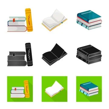 Vector illustration of training and cover logo. Set of training and bookstore Stock Illustration