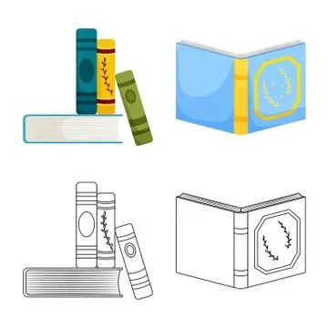 Vector illustration of training and cover logo. Set of training and bookstore 스톡 일러스트