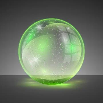 Vector illustration of transparent clear shiny crystal ball logo. Stock Illustration