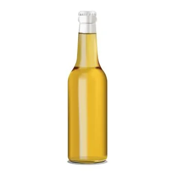 Vector illustration of a transparent full beer bottle on a white background Stock-Illustration