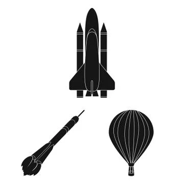Vector illustration of transport and object symbol. Set of transport and gliding Stock Illustration