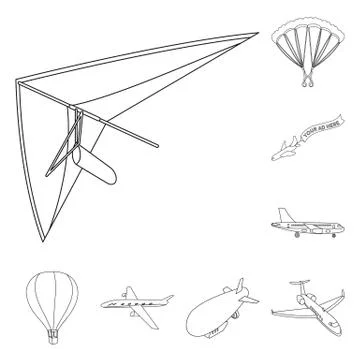 Vector illustration of transport and object symbol. Collection of transport and Stock Illustration