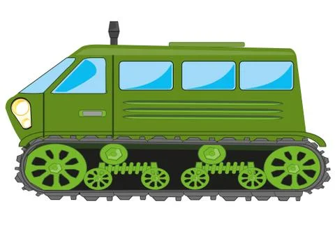 Vector illustration of the transport of the dune buggy on tracks Stock Illustration