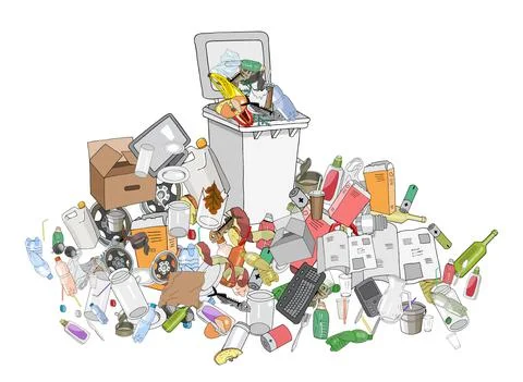 Vector illustration of Trash can Stock Illustration