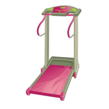 Vector illustration with treadmill isolated on white background.  Stock Illustration