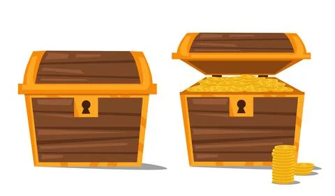 Vector illustration of treasure chest Stock Illustration