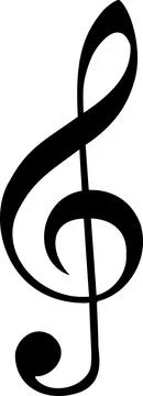Vector illustration of treble clef musical symbol. Treble clef icon isolate.. Stock Illustration