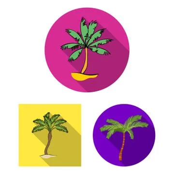 Vector illustration of tree and summer symbol. Set of tree and green  stoc Stock Illustration