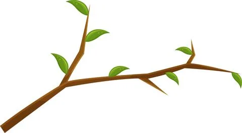 Vector illustration of a tree branch, a broken branch, a wooden knot with l.. Stock Illustration