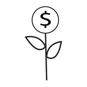 Vector illustration of a tree with money flowers. Stock Illustration