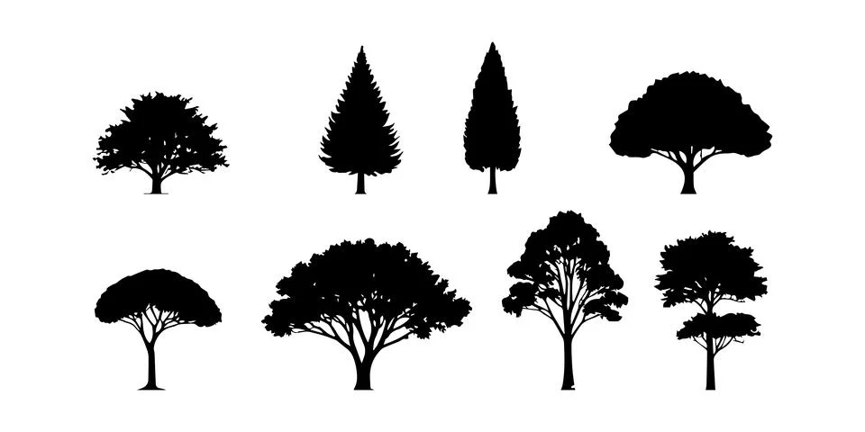 Vector illustration of tree silhouette Stock Illustration