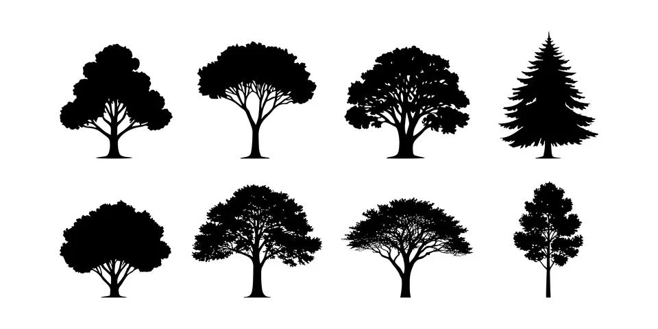 Vector illustration of tree silhouette Stock Illustration