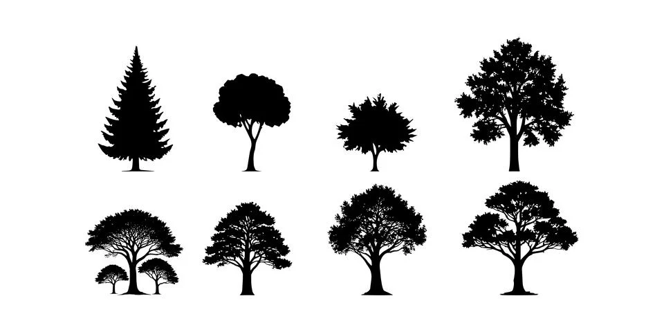 Vector illustration of tree silhouette Stock Illustration