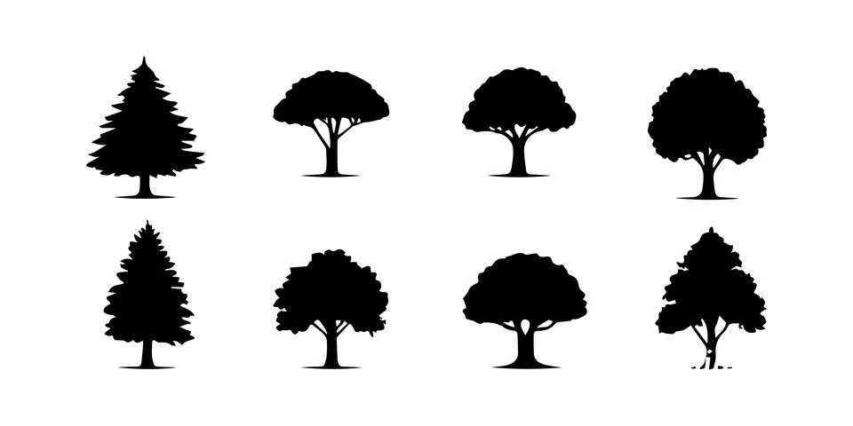 Vector illustration of tree silhouette Stock Illustration