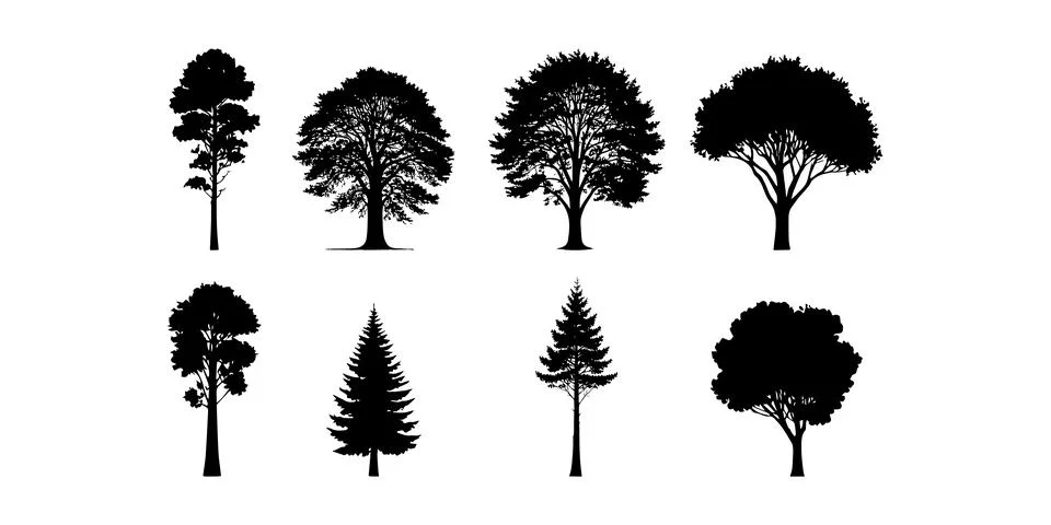 Vector illustration of tree silhouette Stock Illustration