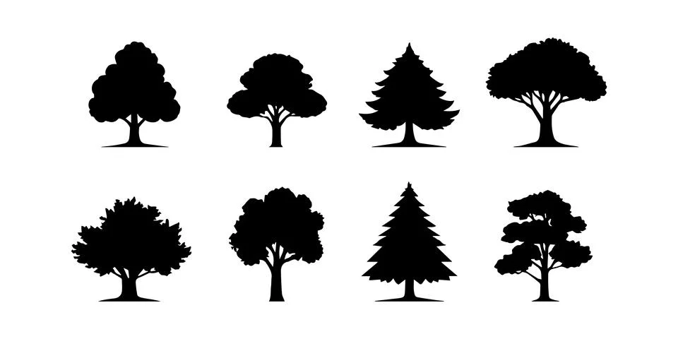 Vector illustration of tree silhouette Stock Illustration
