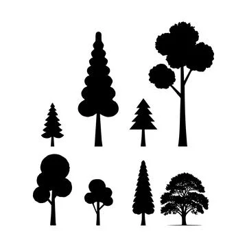 Vector illustration of tree silhouette Stock Illustration
