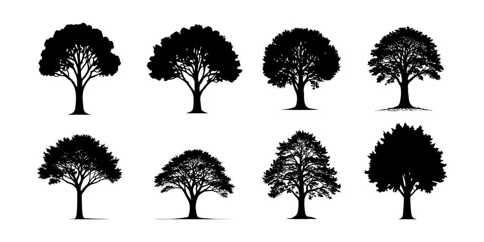 Vector illustration of tree silhouette Stock Illustration