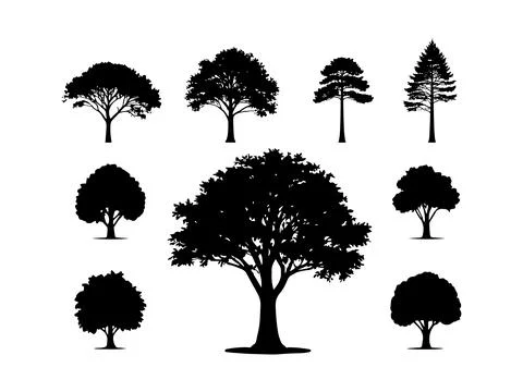 Vector illustration of tree silhouette Stock Illustration
