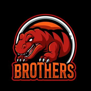 Vector illustration of trex mascot logo template for sport team and gaming te Stock Illustration