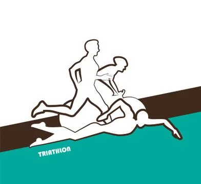 Vector illustration triathlon, flat design Stock Illustration