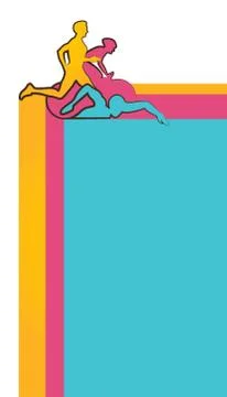 Vector illustration triathlon, flat design Stock Illustration